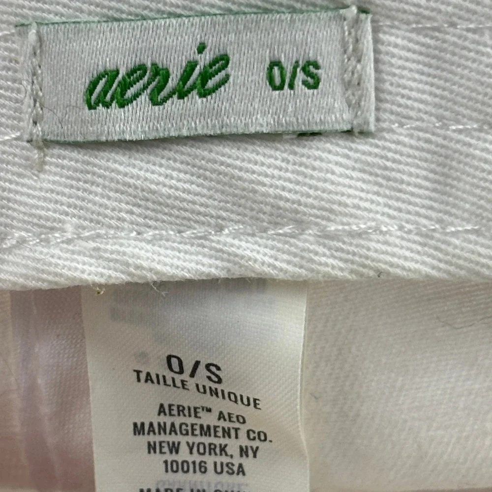 Aerie Baseball Hat Women OS White Winking Smiley Face Embroidered Cap Streetwear